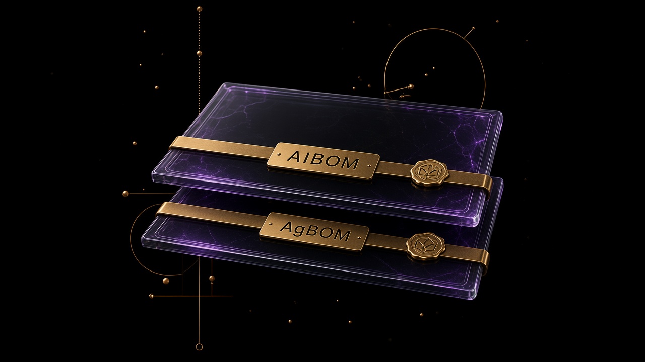 AIBOM and AgBOM glass packets with engraved gold bands