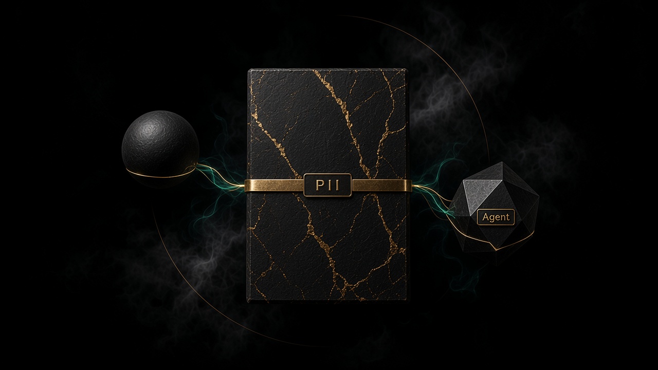 A PII tablet with a human sphere and an Agent form mapping into the gold band