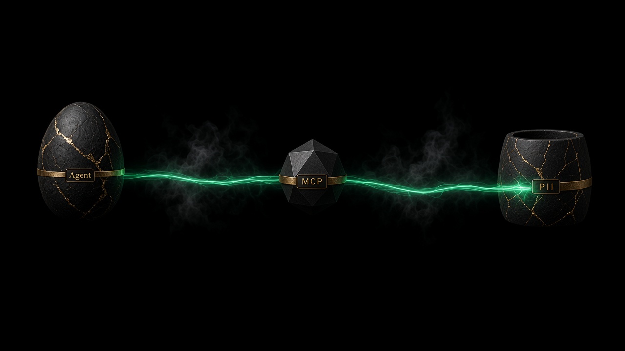 An emerald path through Agent, MCP, and an exposed PII store