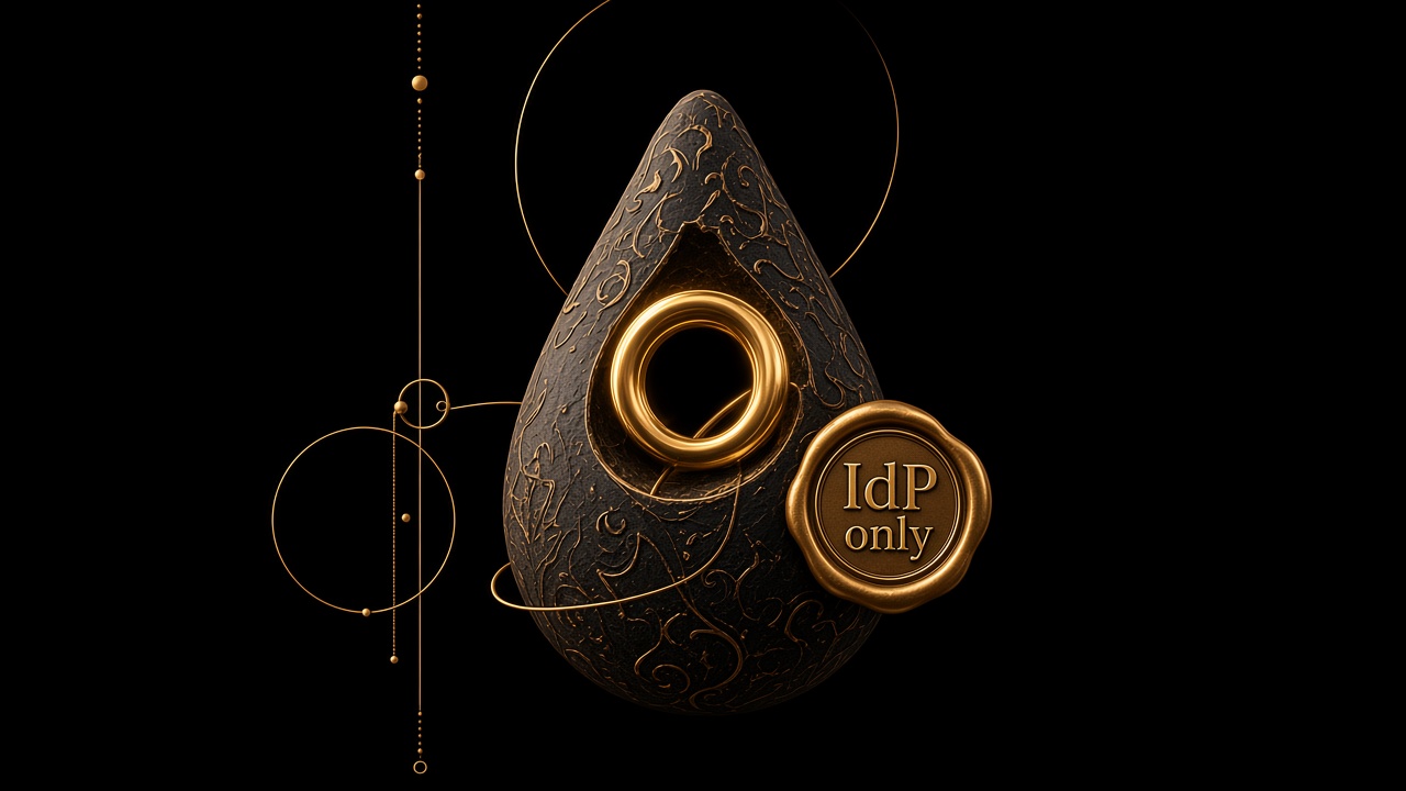 An agent receiving a gold ring from an IdP seal