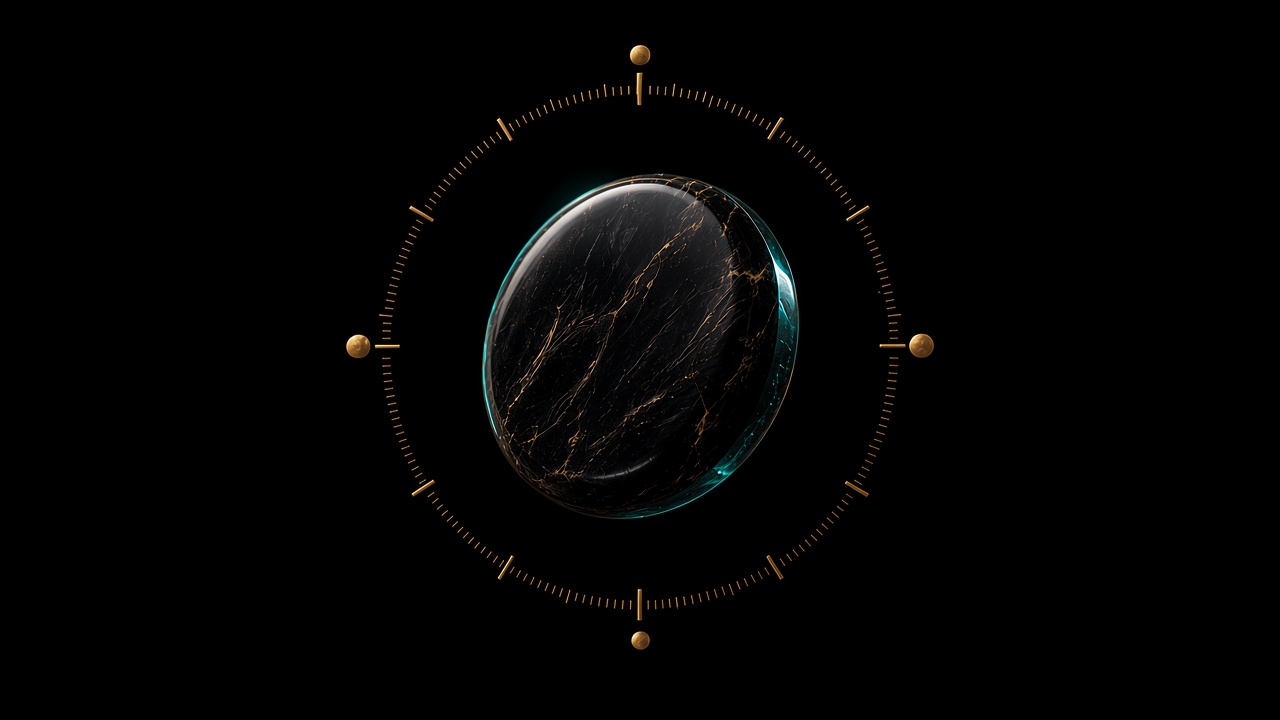 A quiet catalog orb on a black field