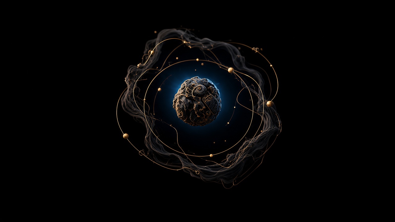 A live runtime orb with cyan glow and gold rings