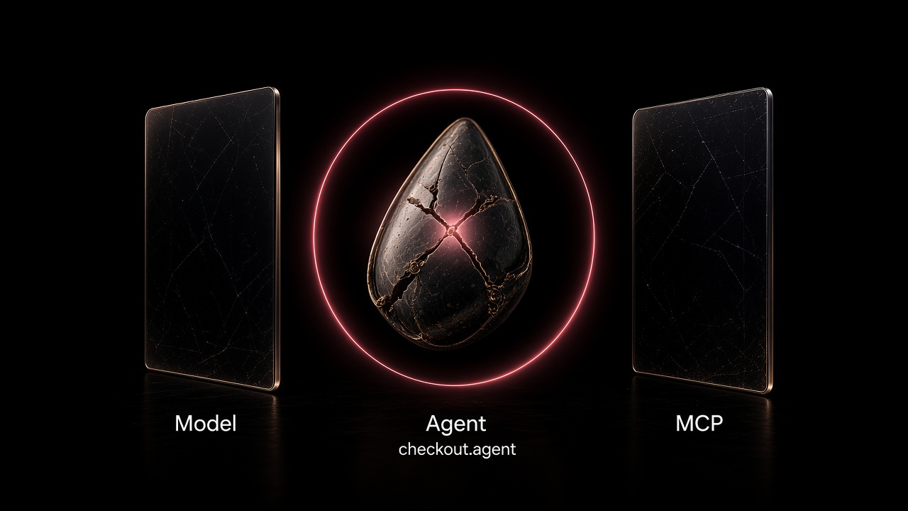 Model, Agent, and MCP in inventory, with checkout.agent ringed as the target